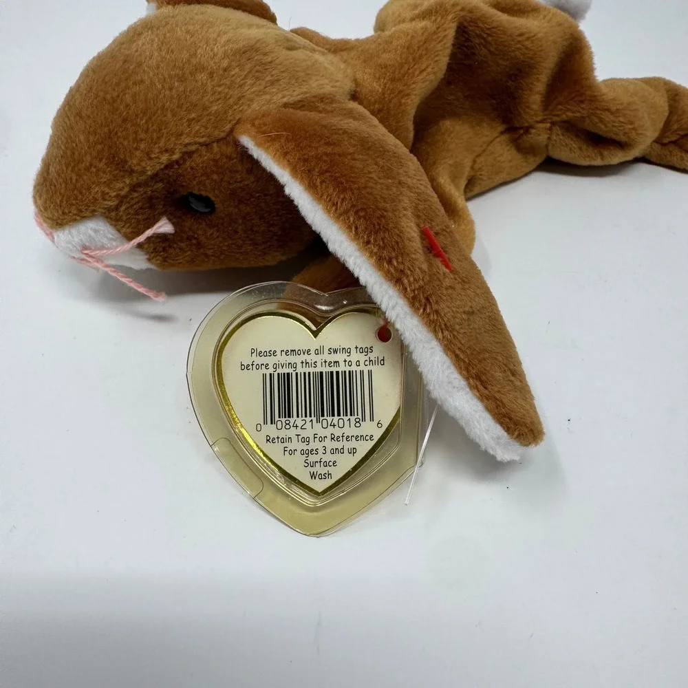 NWT 1995 The Beanie Baby Babies Collection Ears the Rabbit Retired P.E. Pellets‎
